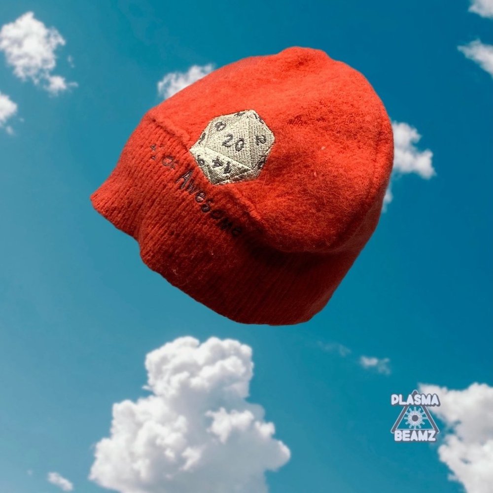 Handmade Embroidered D&D Beanie +1 of Awesome